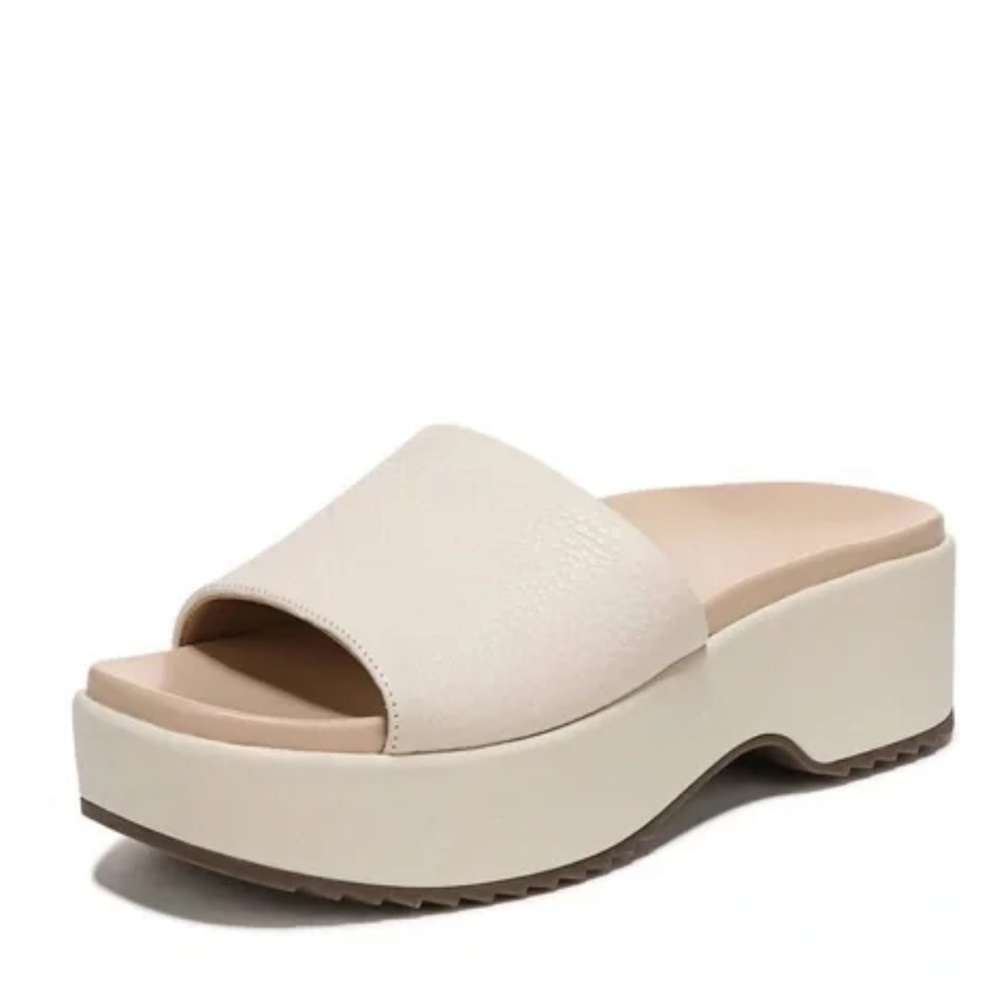 Tristan Cream Platform Slide Sandal